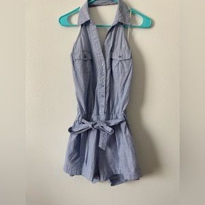 Max Azria Miley Cyrus NWT Shorts Halter Top Romper Stripes, Belted Lg (junior)